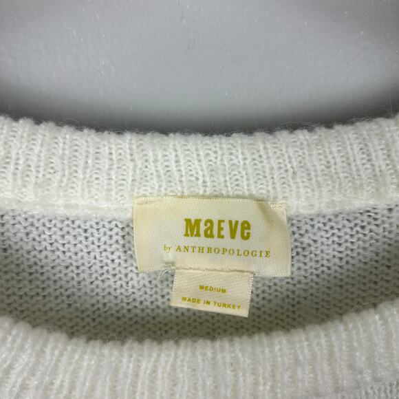 Anthropologie Maeve Short-Sleeve Puff Heart Sweater Tee M - Picture 6 of 7